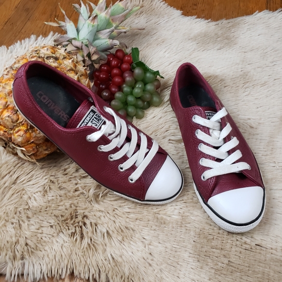 burgundy leather converse